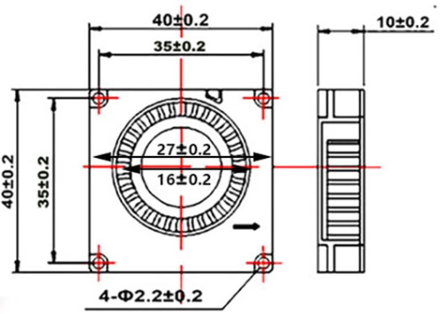 3D Yazıcı 40x40x10 Blower Fan -12V